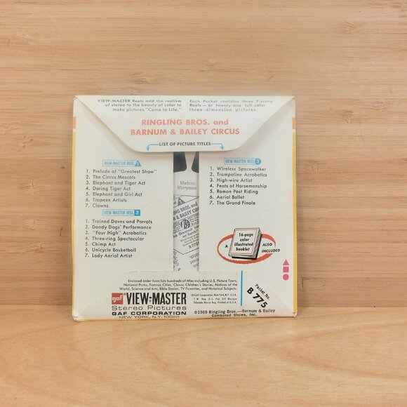 Vintage View-Master Reels – Ringling Bros. & Barnum & Bailey Circus / Packet B77 - Picture 7 of 8